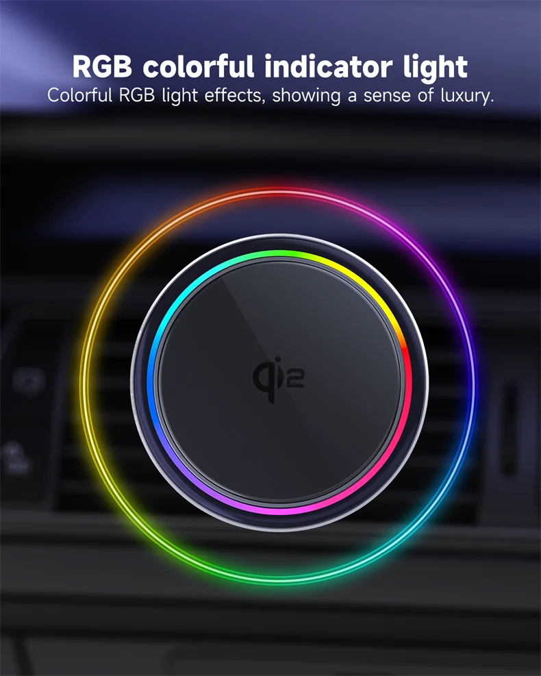 HaaYot QI2 Ice Cooling 25W Magnetic Wireless Car Charger RGB Fast Charging Car Phone Holder Stand For Magsafe iPhone 17 16 15 14