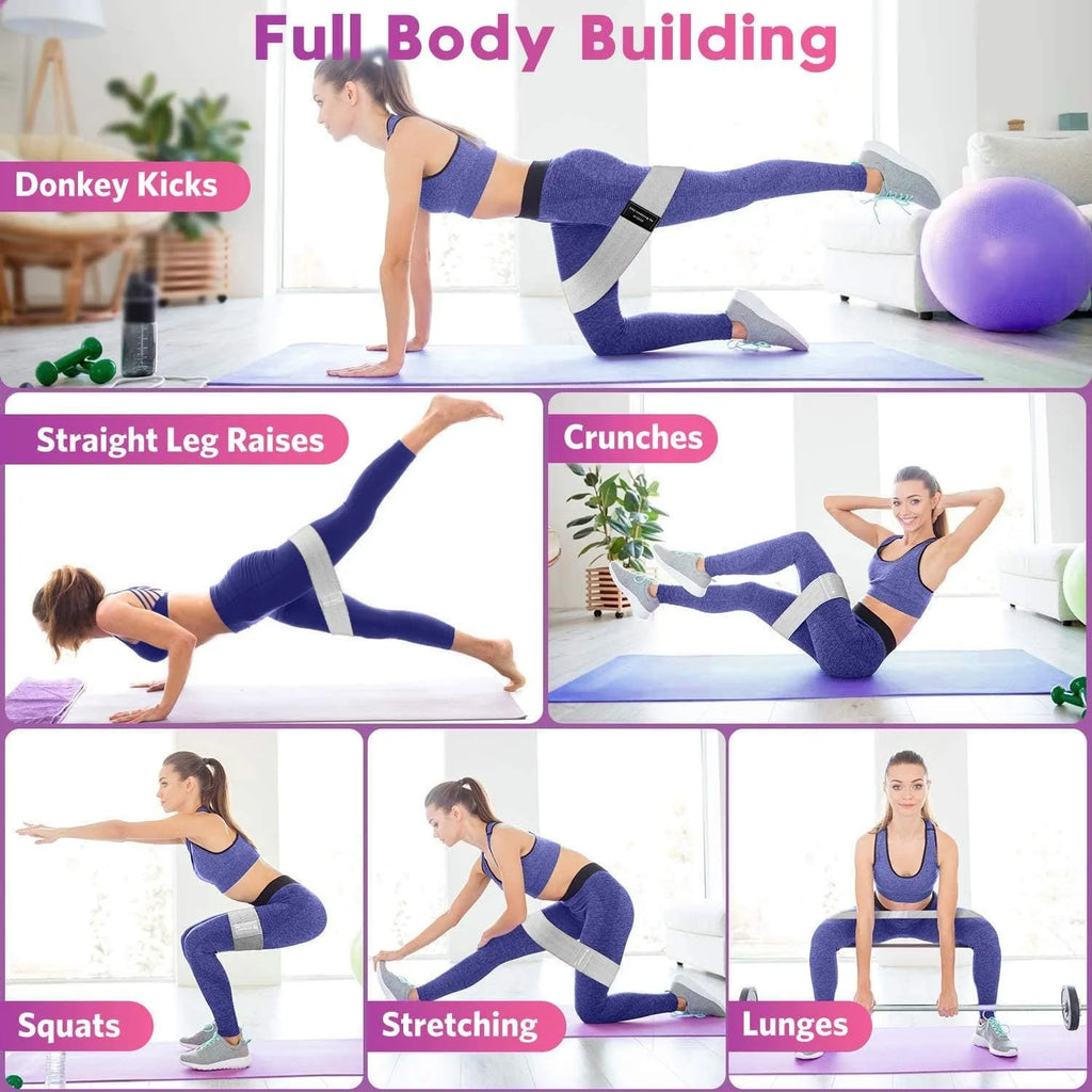 Resistance Bands, Fabric Workout Bands for Women & Men, Cloth Booty Resistance Loop Bands, Thick Squat Bands for Butt/Legs/Thigh