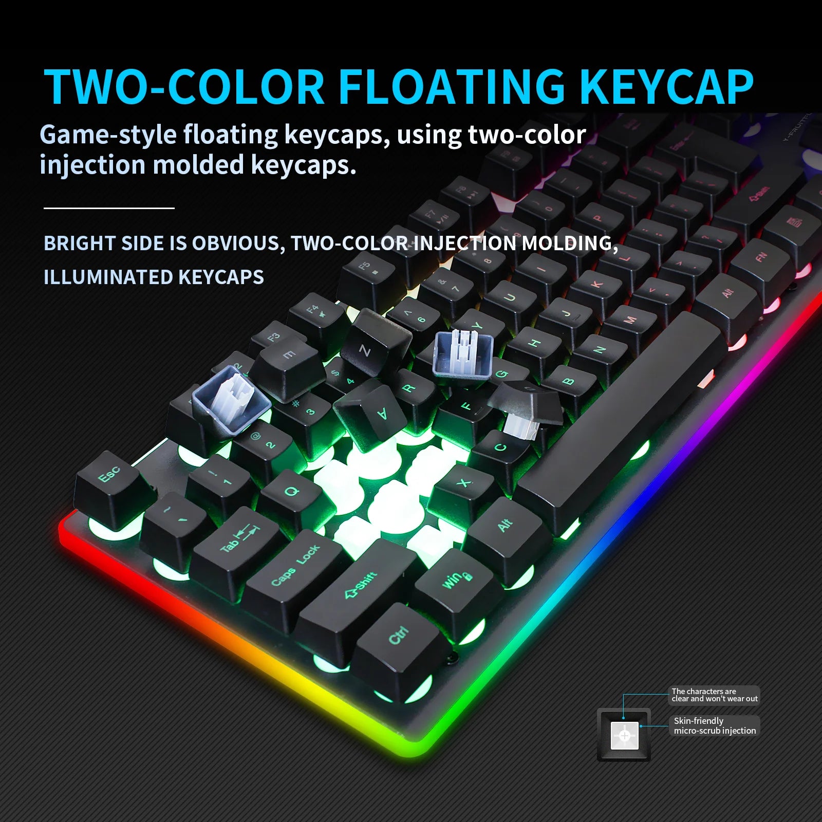 KM99Gaming Mechanical Keyboard Feel Rainbow LED Backlight USB Keyboard and Mouse Set Ergonomic for PC Laptop Computer Gamer