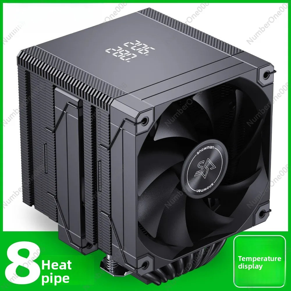 Universal CPU Air Cooler, 8 Heat Pipes Dual Tower Heatsink with Digital Display, Compatible with LGA1700/1851/AM5 Sockets