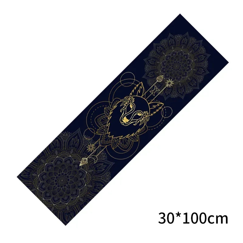 30*100cm Printed Yoga Towel Portable Double Layer Non-Slip Mat Protection Yoga Exercise Pad Quick Drying Pilates Towel Blanket