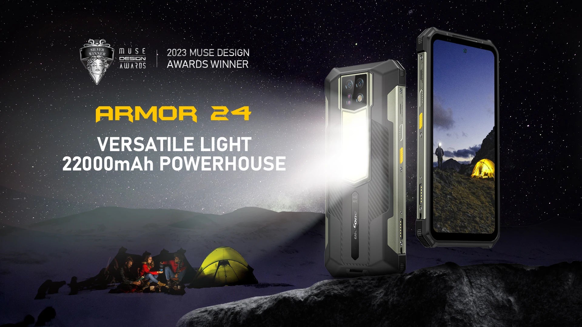 Ulefone Armor 24 Rugged Phone, 22000mAh, Up to 24GB + 256GB, 6.78 ", 120Hz Smartphone, 64MP + 64MP, NFC Phone, Global Version