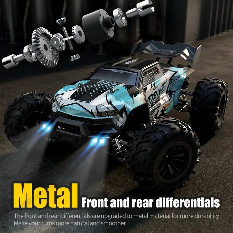 1:16 80km/h Brushless RC Drift Car With LED Lights 4WD Electric High Speed Racing Remote Control Monster Truck for Kids Adults
