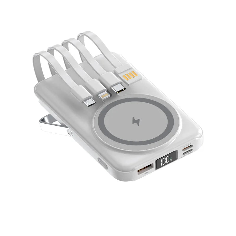 20000mAh Magnetic Power Bank Wireless Fast Charging Portable Charger with Cable Stand External Battery for IPhone Iwatch Magsafe