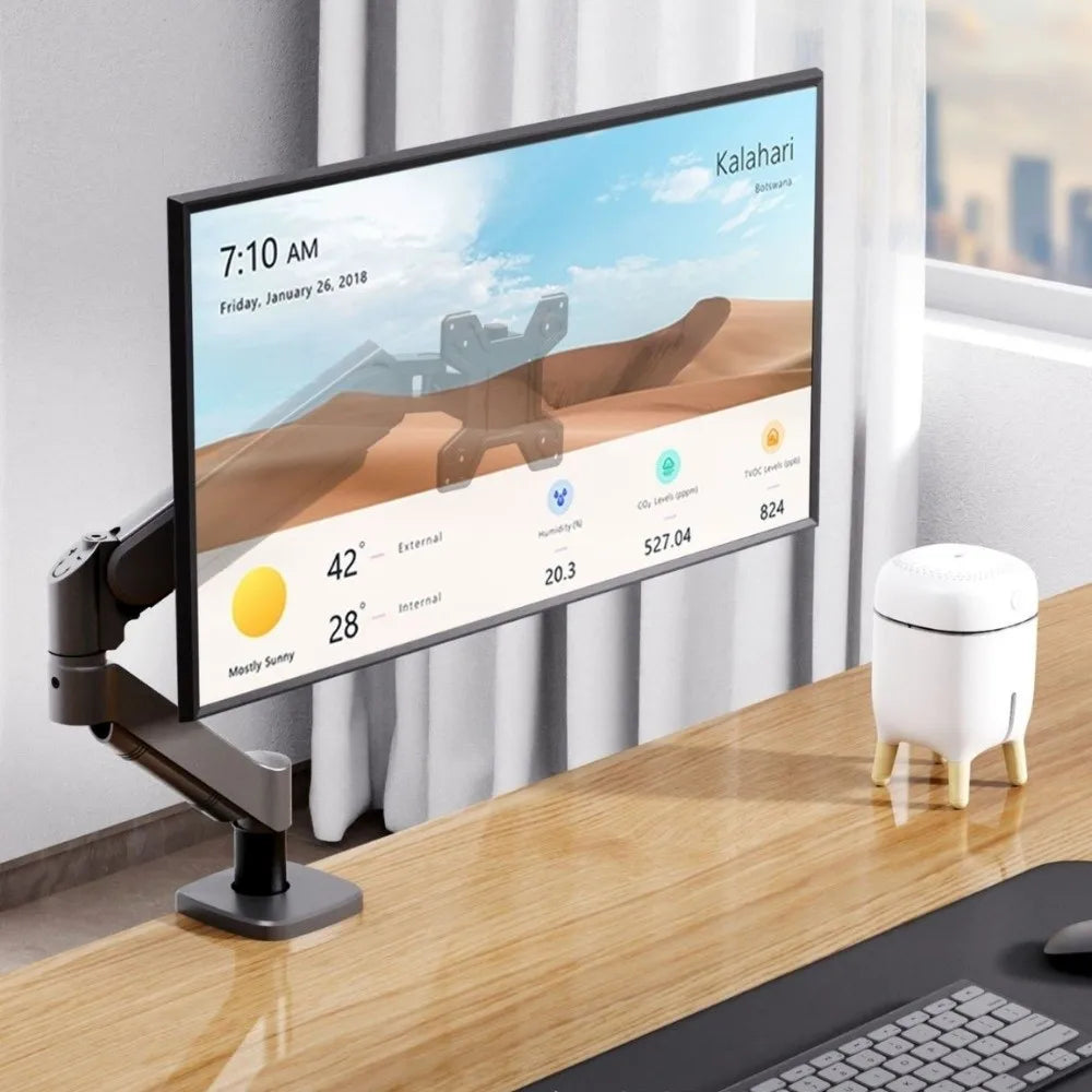 Desktop Mount Monitor Arm Stand with Tray Expandable Monitor Holder Ergonomic Universal Monitor Bracket Computer Monitor