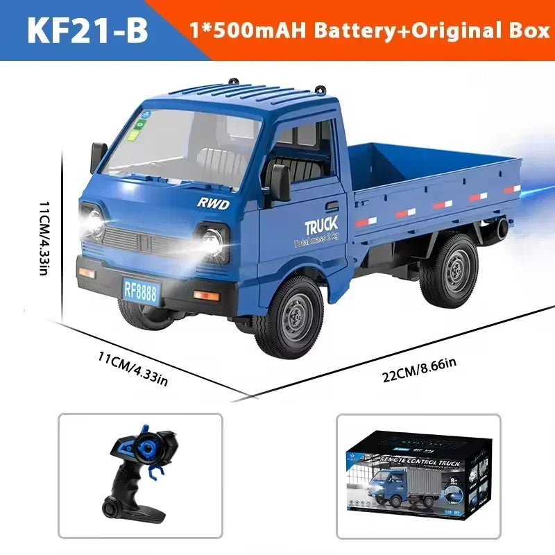 1:16 RC Car Drift Truck With LED Lights Spray Function Remote Control Off-Road Climbing Toys For Kids Boys Outdoor Play Gifts