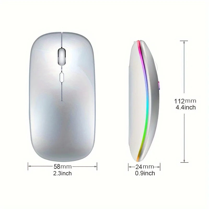 Wireless Mouse Bluetooth 2.4GHz Dual Modes Rechargeable RGB Ergonomic Silent Mouse Optical Mice For PC Computer Laptops Notebook