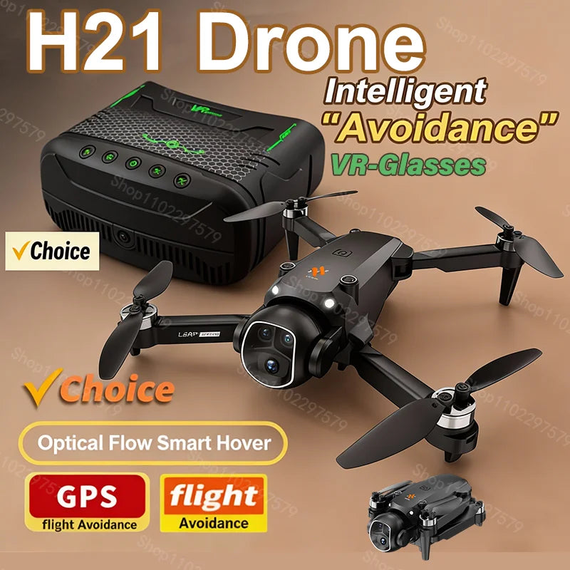 H21 Drone 8K HD Dual Camera Brushless Motor WIFI GPS Professional HD Aerial Photography Remote Control Aircraft Quadcopters Toys