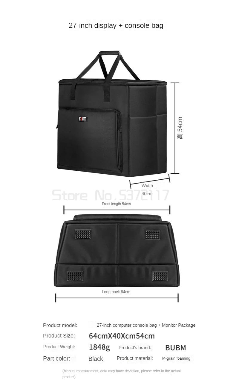 Desktop Gaming Computer PC Carrying Case Travel Storage Carrying BagComputer Main Processor Case and Monitor