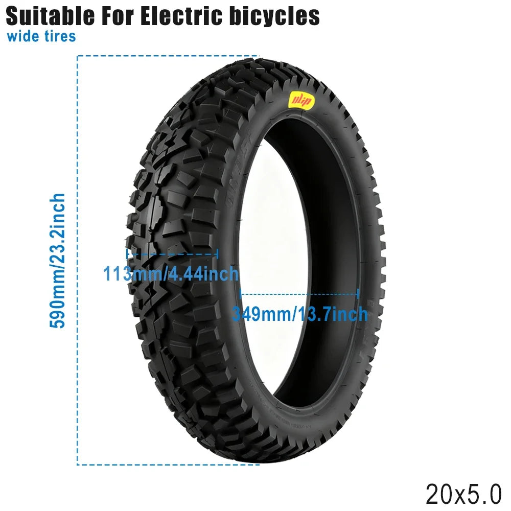 20×5.0 Fat Tire Widening Anti Skid Tyre Electric Bike All Terrain Fat Tires for Bicycle Off Road Tire Cycling Durable Parts