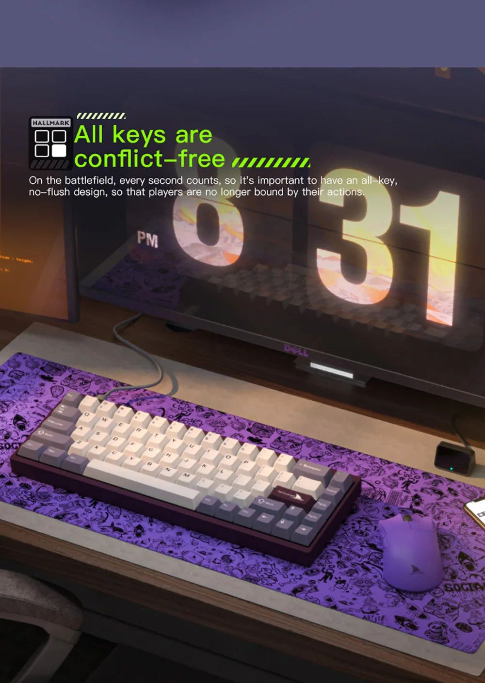 Darmoshark KT68 Pro Gaming Mechanical Keyboard Wired Hot Swap 68 Keys Aluminum Alloy Customized Magnetic Axis Kailh Switch