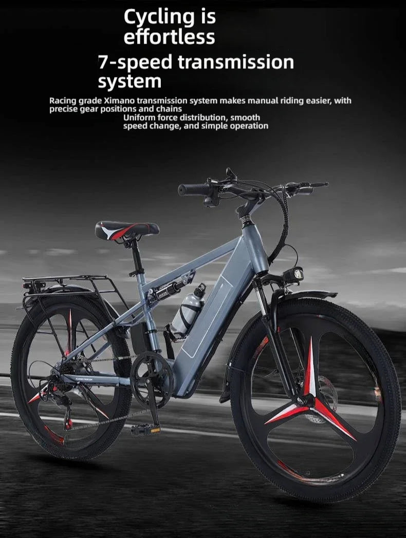 26-inch electric bicycle, 400W motor, 48V 30AH battery, adult ebike, multiple colors available, fashionable electric bike