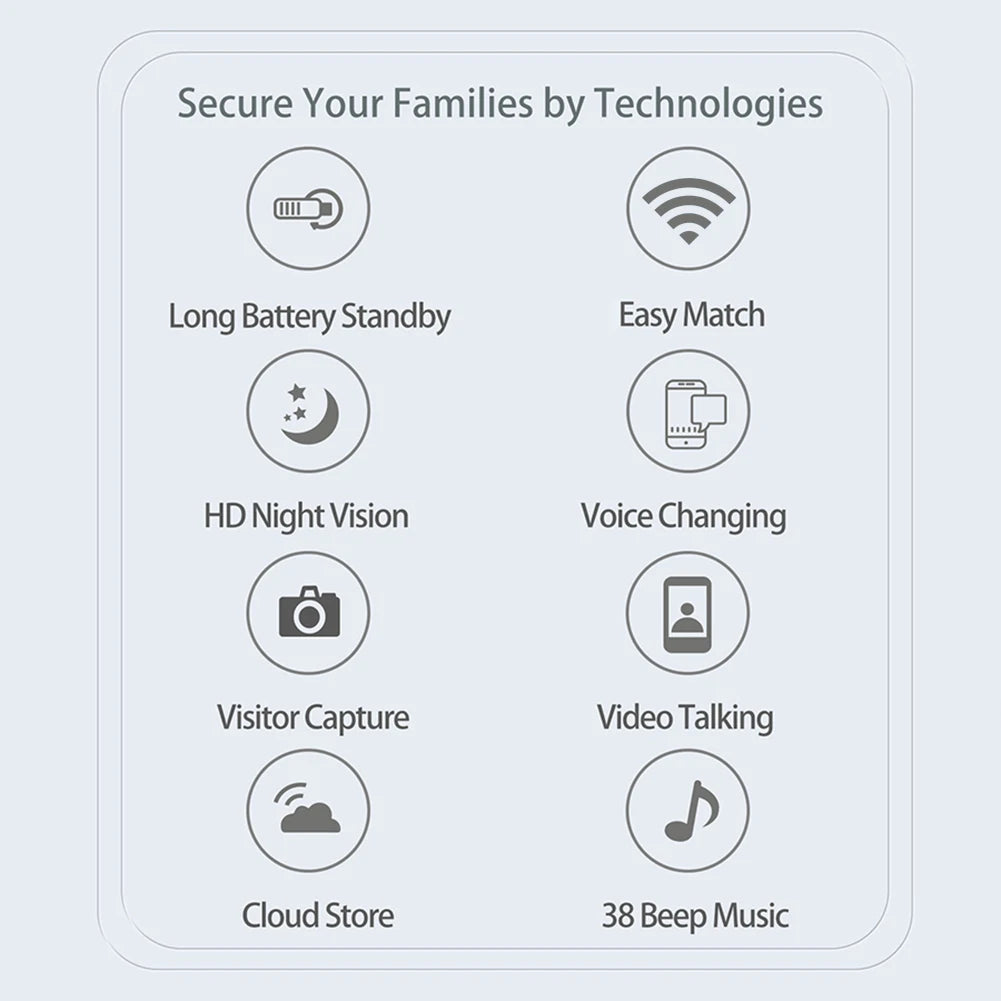 WiFi Wireless Video Doorbell IR Night Vision Doorbell Camera Smart Door Bell for Home Security Alarm System