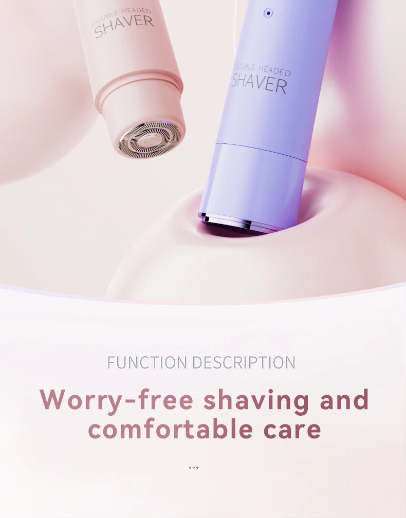 Double Head Electric Epilator Women Rechargeable Painless Hair Remover Shaver for Body Private Areas Bikini Gentle Trimming