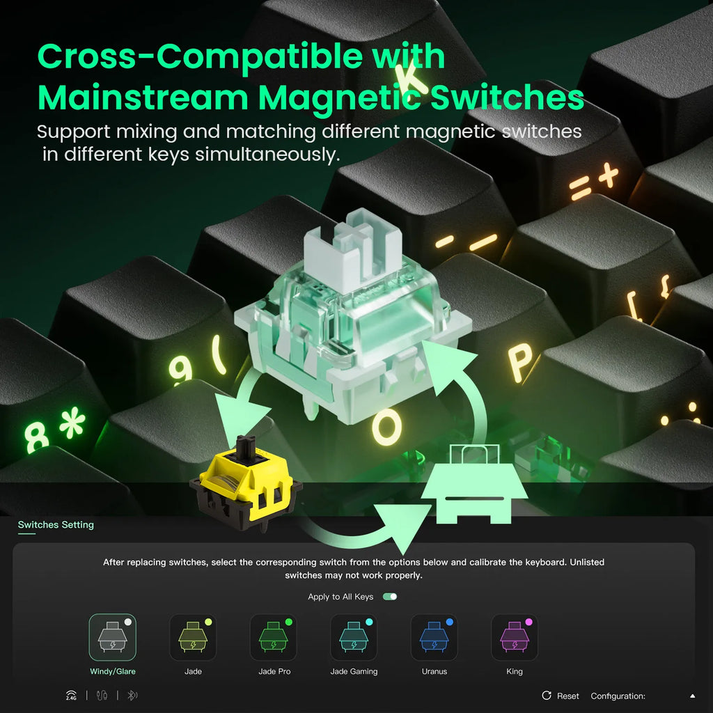 MonsGeek FUN68 HE Mechanical Keyboard 65% ANSI Magnetic Switch Rapid Trigger 0.005mm 8K ARGB USB/Wireless Gaming Custom Keyboard