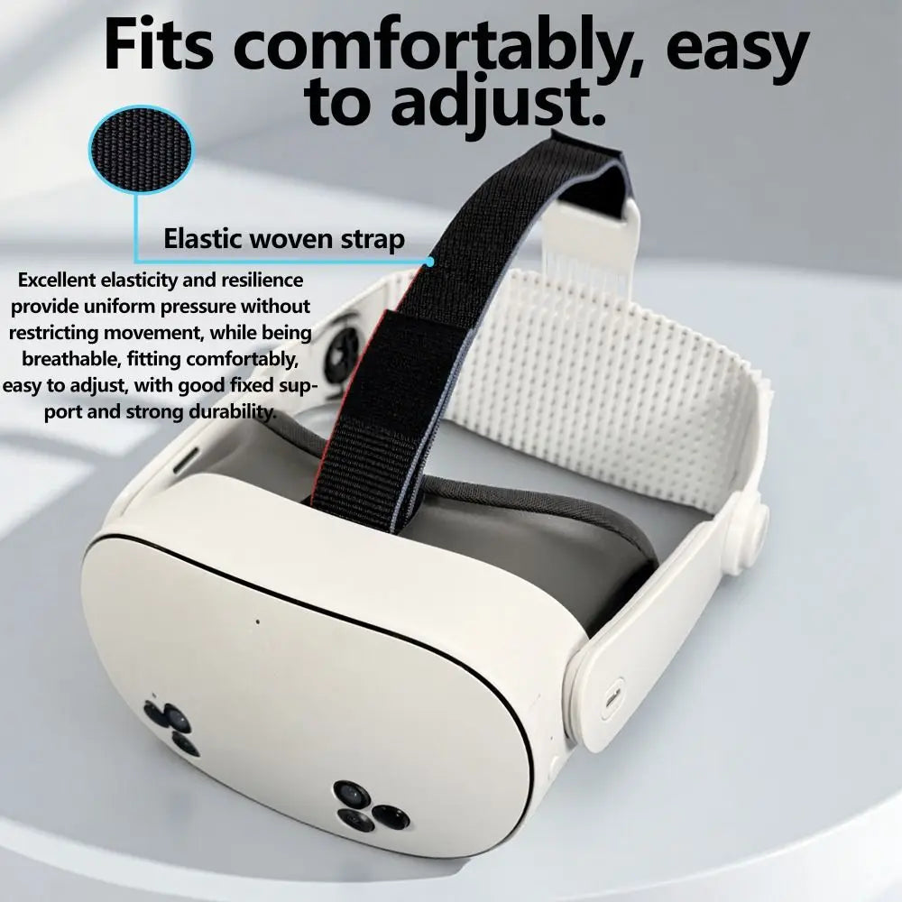 Upgraded Adjustable VR Headbands Breathable Ergonomic Head Strap Durable Soft Silicone VR Accessories for Meta Ques t3/Quest 3S