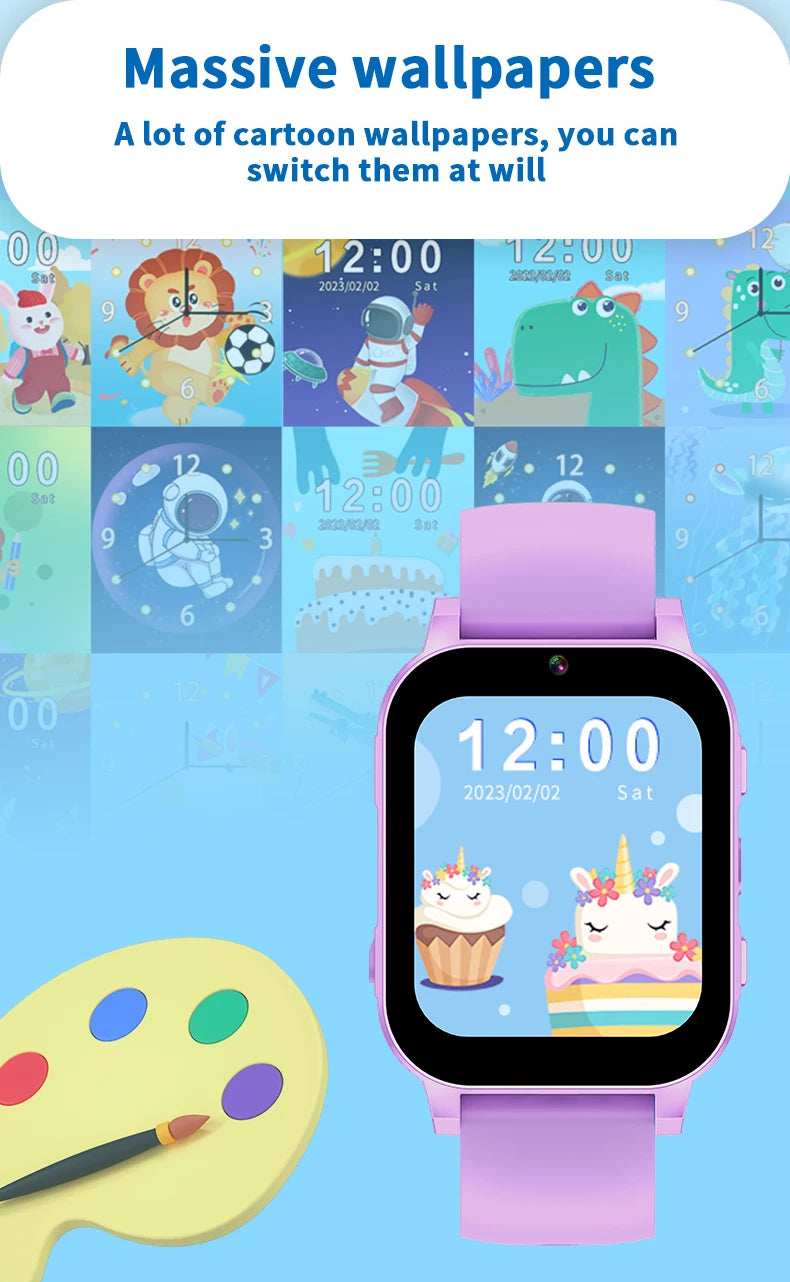 Smart Watch for Kids Puzzle Games HD Touch Screen Camera Music Player Pedometer Alarm Clock Calculator Flashlight Kids Watches