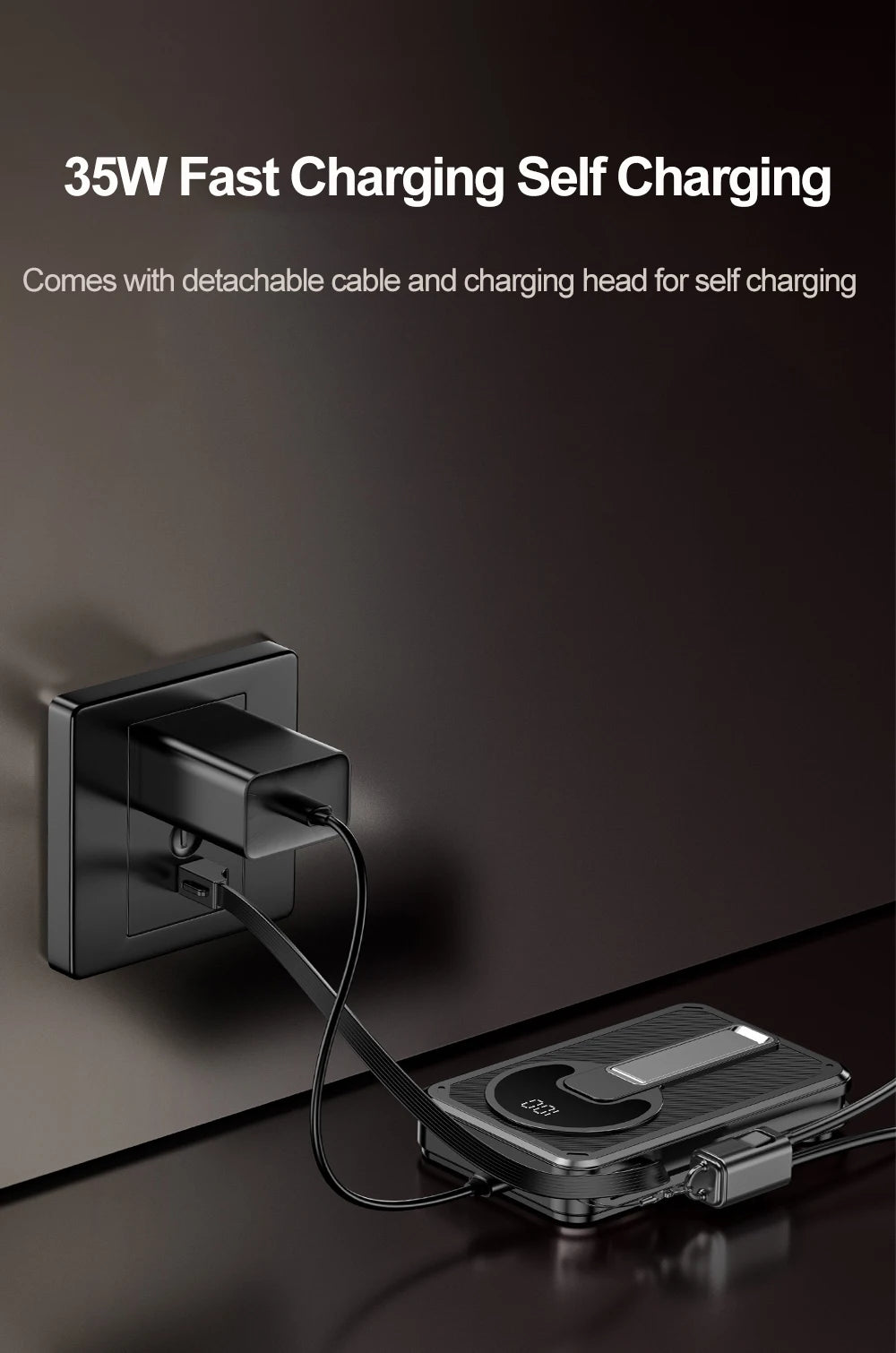 4 in 1 Magnetic 10000mAh Wireless Power Bank 35W Fast Charging Self Charging Multifunctional Powerbank For Magsafe iPhone Xiaomi