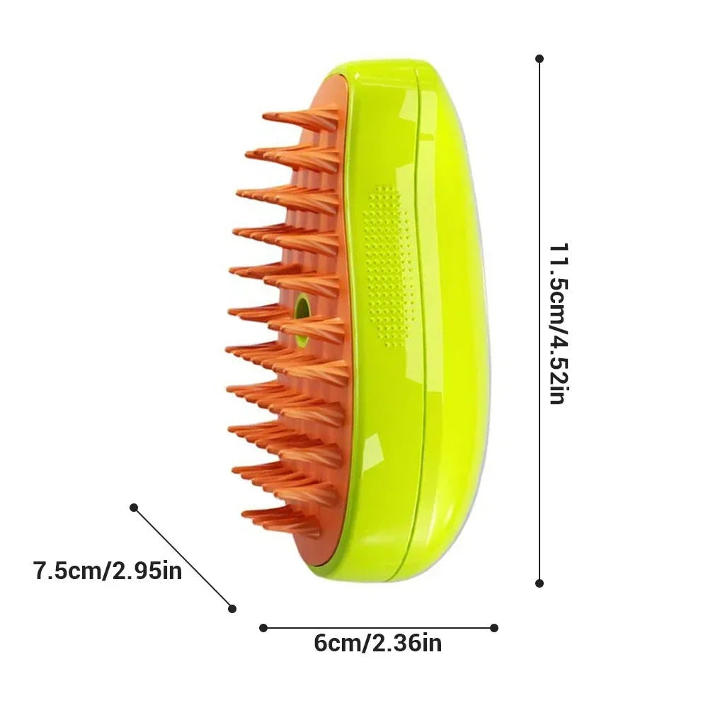 3-in-1 Electric Pet Grooming Steam Brush Sprayer Massage Comb for Cats Dogs Shedding Control Gentle Anti-Static Grooming Tool
