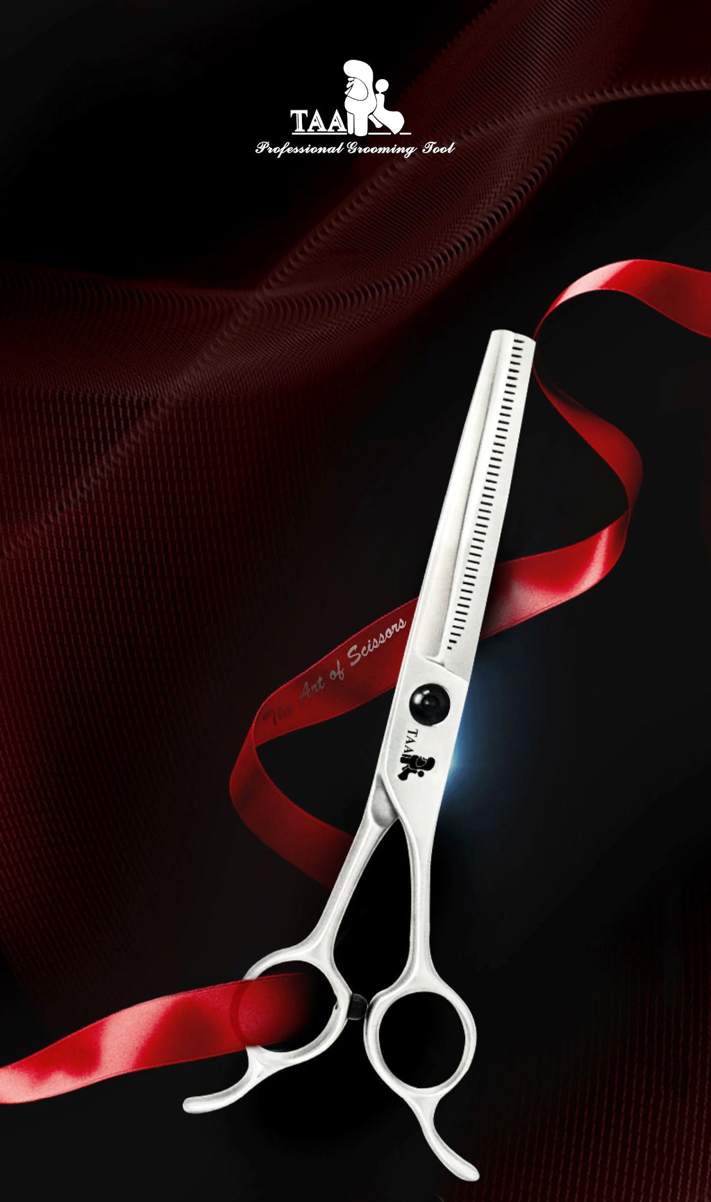 TAA Professional Grooming Scissors Pet Serrated Scissors for Dog & Cat Alloy Steel Shears Pets Shears Groomer Tools Hair Clipper