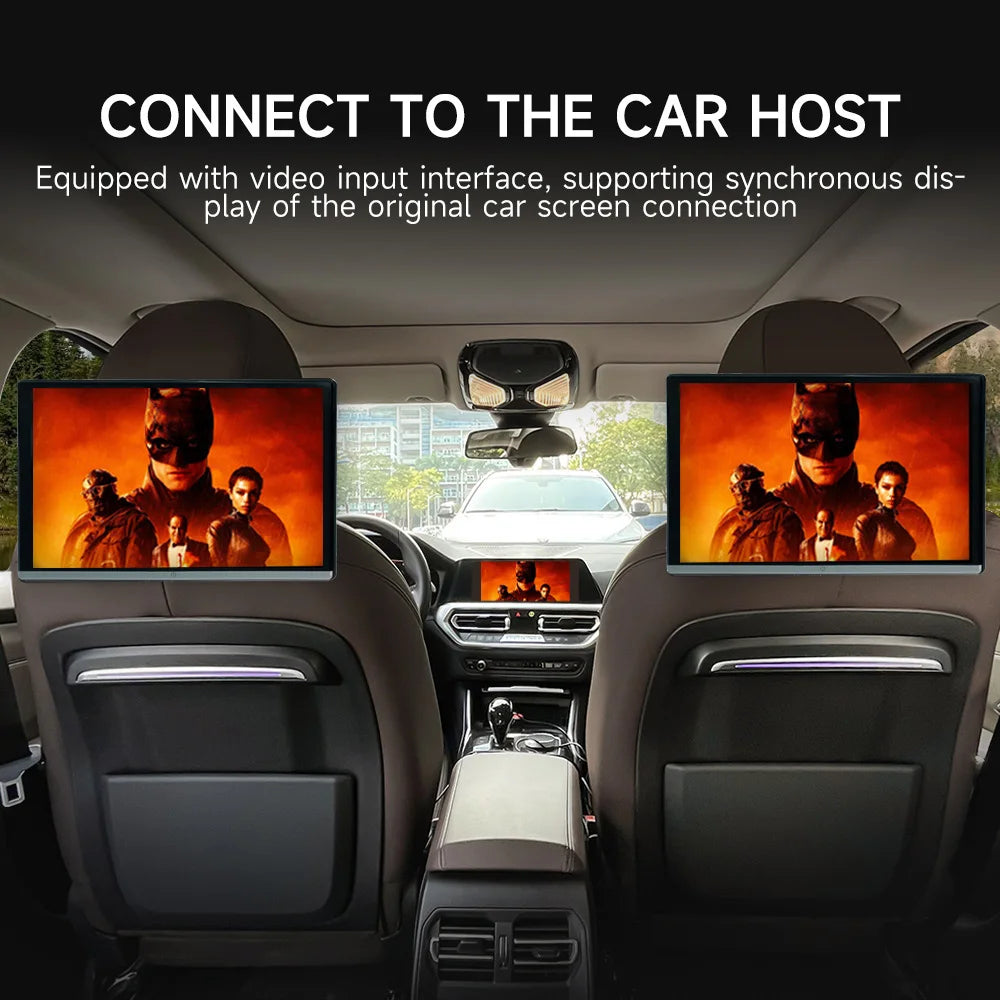 13.3/14" Car Headrest Monitor Display IPS Android 12 2G+32G/4G+64G/8G+128G Touch Screen For Car Rear Seat Player Dual HDMI Music