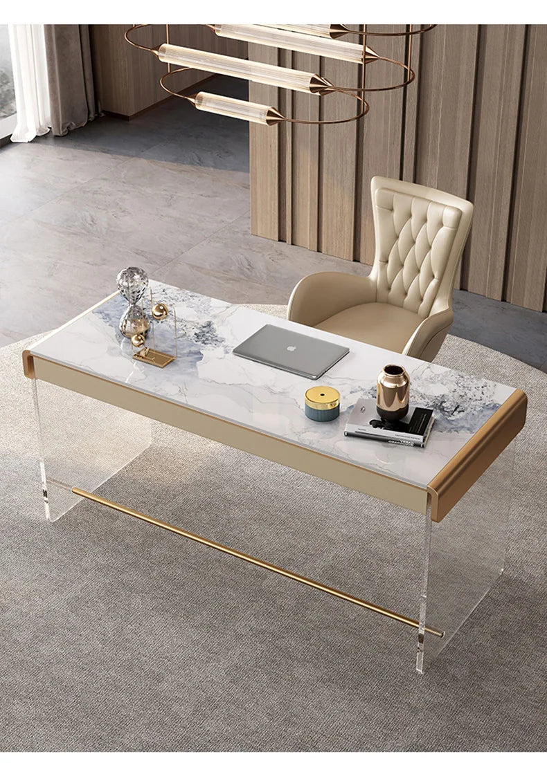 Modern Simple Stone Writing Desk Home Study Acrylic Desk Senior Light Luxury Computer Writing Desk