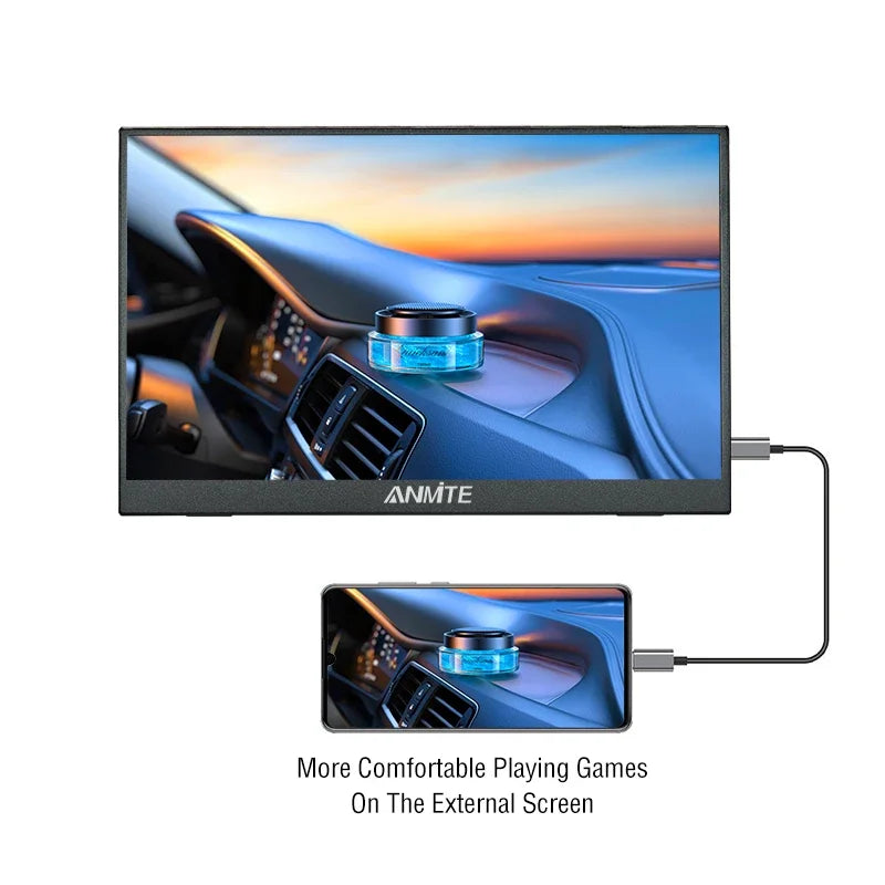 Anmite 14/16-Inch Portable Touch Monitor 1200P HDR 16:10 Low Blue Light For XBox PS4 / 5 Switch Cell Phone PC Loptop Extension