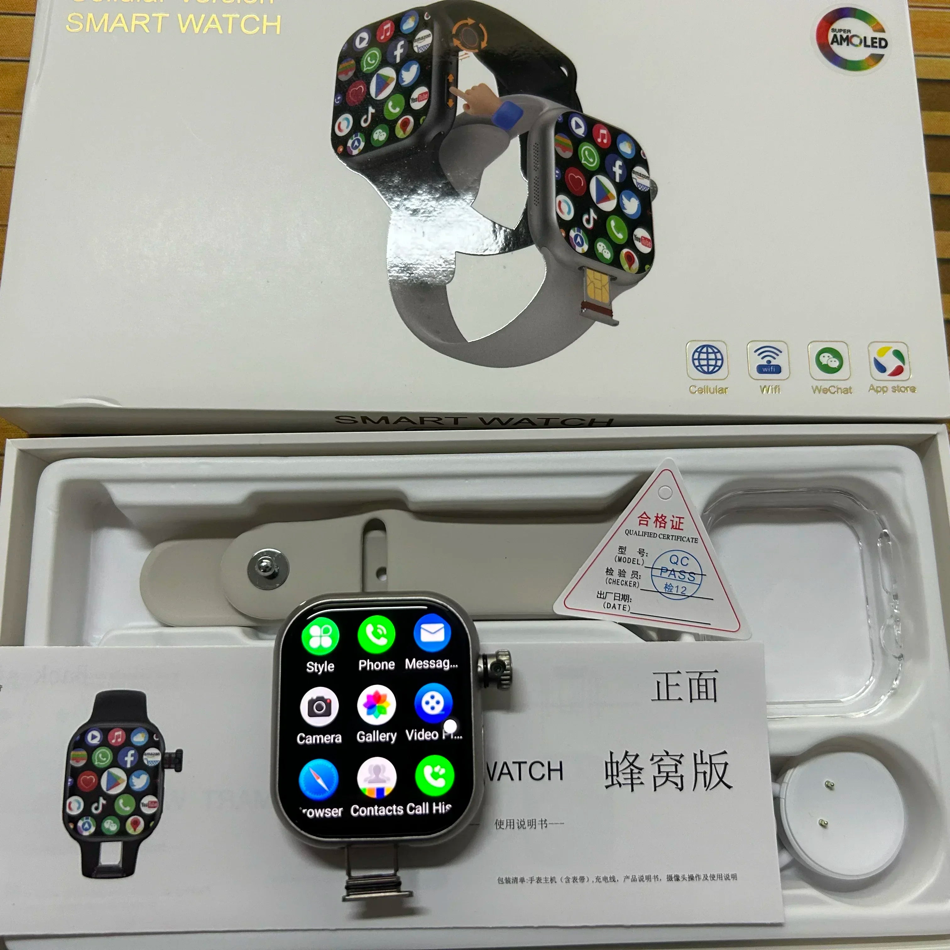 5G Smartwatch Global Version 2.29 Inch AMOLED Display with 180 Degree Rotating Camera Supports SIM Card WiFi GPS Video Calling
