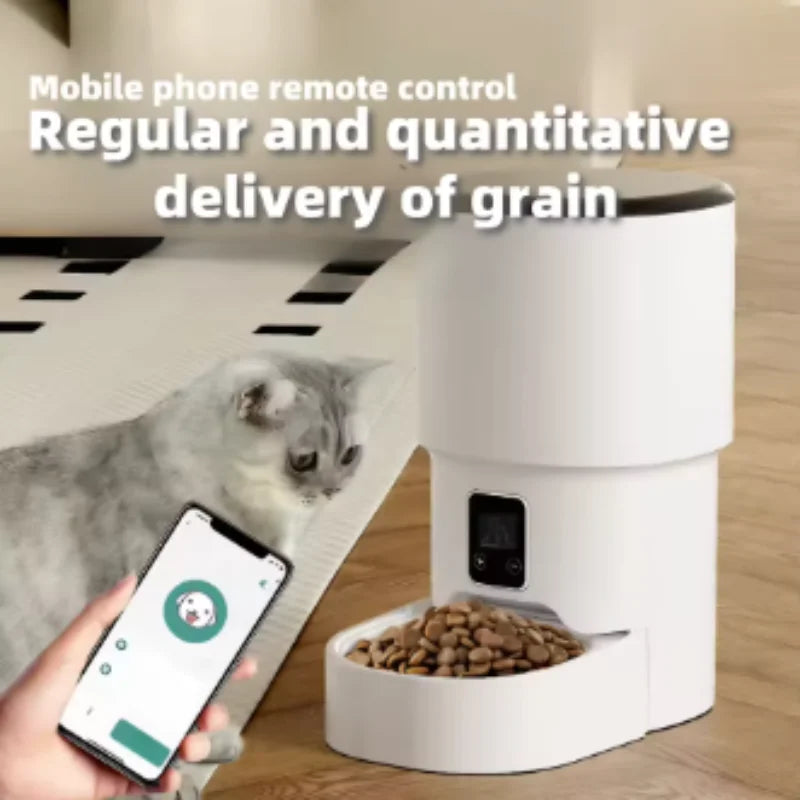 New 4L Automatic Pet Feeder WiFi Enabled Intelligent Cat And Dog Food Dispenser Smart Pet Feeder with Button Control
