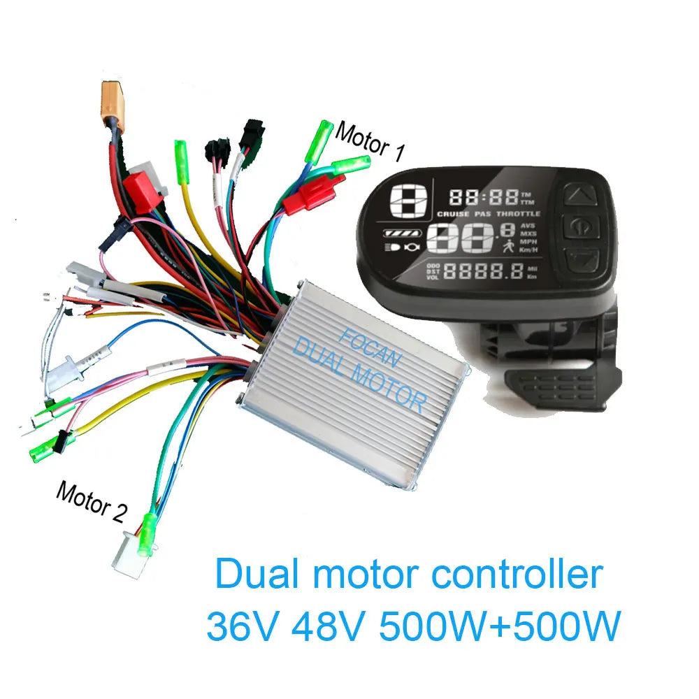 48V 60V 3000W Dual Drive Motor Controller Double Two 2 pcs brushless speed driver For E Bike Scooter 36V 48V 60V 72V