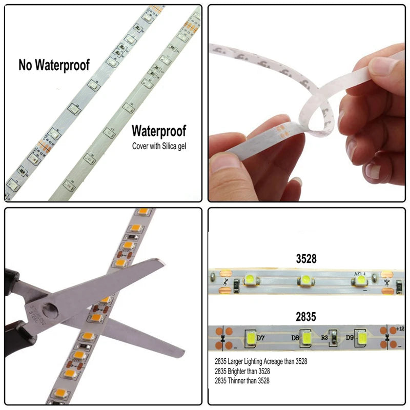 LED Strip Light USB DC 5V SMD 2835 With Controller LED Strip Lights Flexible Lamp Tape Ribbon TV Desktop Screen BackLight Diode