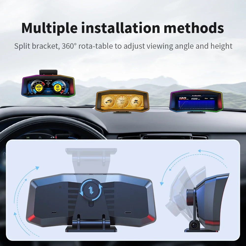 Newest P4 Car OBD2 Head Up Display For HUD On Board Computer Digital Overspeed Alarm Universal Auto Electronic Accessories Smart
