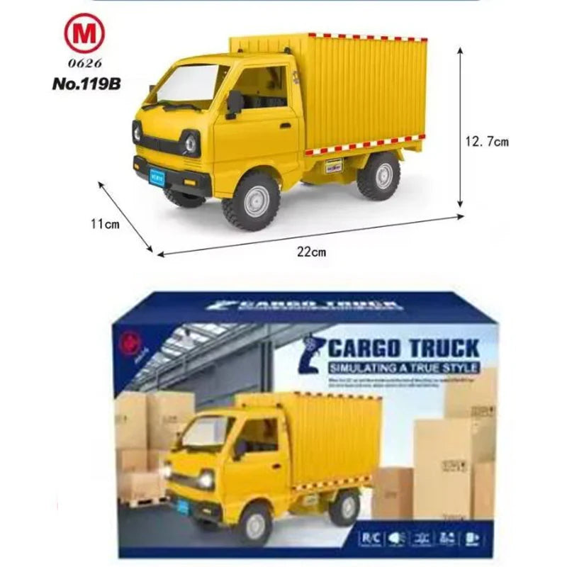 1:16 Wpl D12 Remote Control Electric Toys Rc Car Wuling Hongguang Simulation Drift Climbing Truck Led Light Cargo For Kids Gift