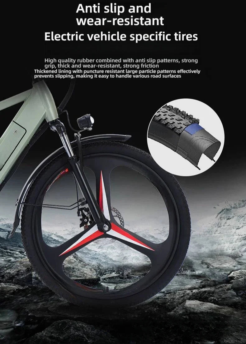 26-inch electric bicycle, 400W motor, 48V 30AH battery, adult ebike, multiple colors available, fashionable electric bike