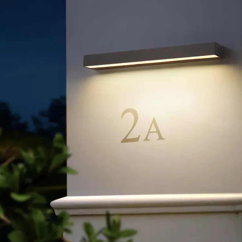 12W 18W 30W LED Wall Lamp Outdoor Waterproof Strip Wall Lights Porch Sign Lighting Courtyard Garden Decor Light Fixture Aluminum