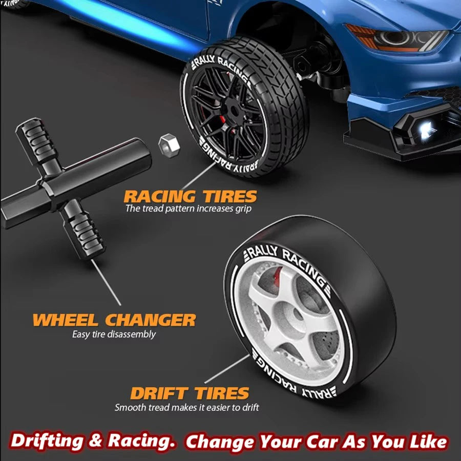 4WD Remote Control Car RC Drift 1:24 20KM/H High Speed Vehicle with LED Lights Racing Sport Toy for Adults Boys Girls Kids Gifts
