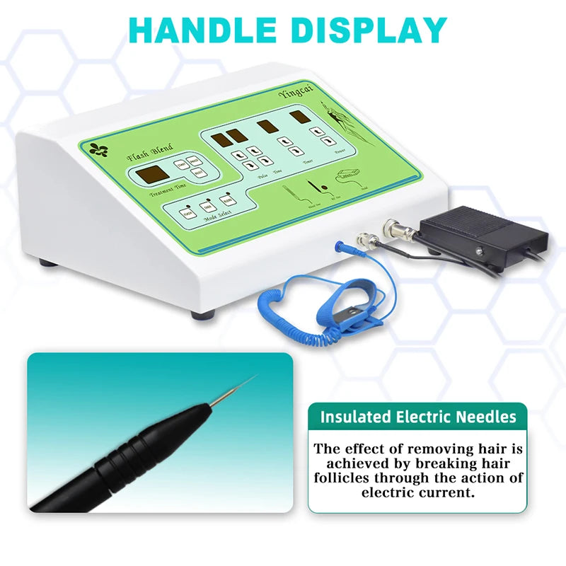 2025 Portable Electrolysis Epilators Removal Device Painless Electrolysis Machine Electric Needle Hair Removal for Men