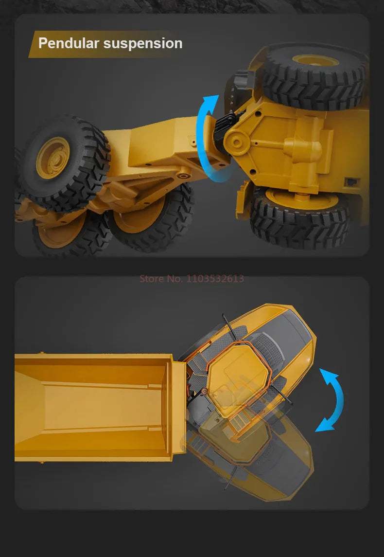 Double E E591 1:20 A40G RC Car Engineering Vehicle Kids Remote Controlled Articulated Dump Truck Toys for Boys Christmas Gifts