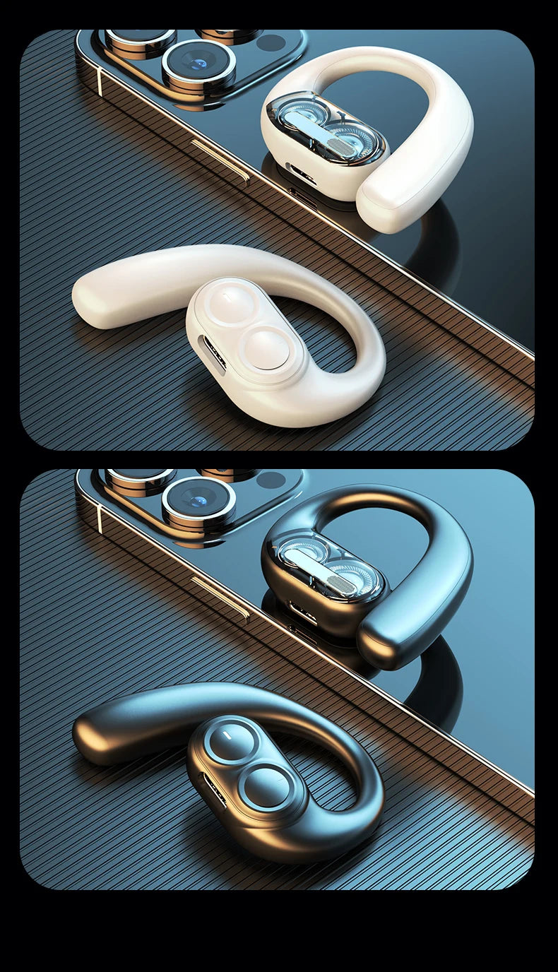 Bluetooth 5.4 Wireless Headphones Gaming Earphone Noise Canceling Ultra Long Battery Life Headset Open-Ear Stereo Sports Earbuds