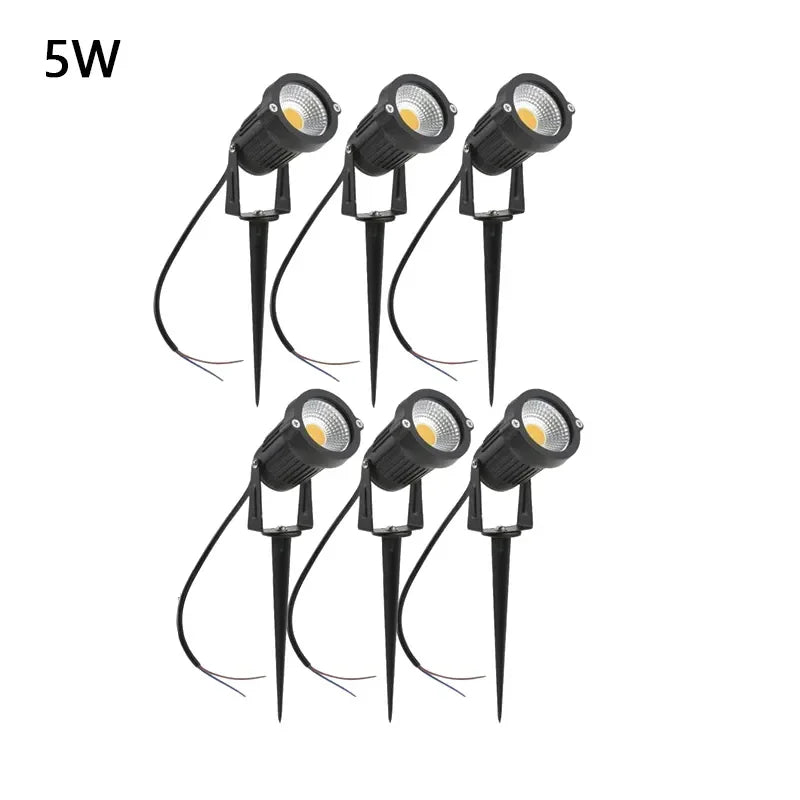 LED Garden Lawn Lamp 5W 10W 15W Outdoor Waterprof IP65 220V110V12V24V Landscape Spike Bulb Garden Path COB Lawn Spotlights
