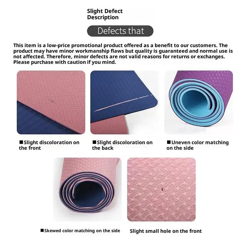 【M】4mm Thick TPE Foldable Yoga Mat 183*61cm Easy Storage For Travel Yoga Pilates Home Exercise Floor Mat