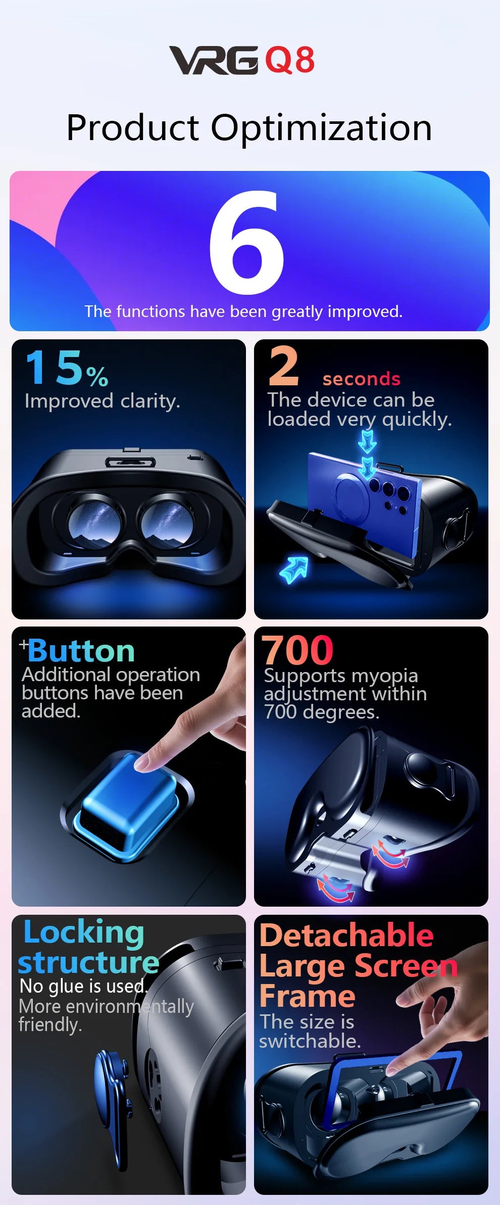 Virtual Reality 3D Glasses VR Devices Headset Helmet Lenses For iPhone Android Smartphone Mobile Viar Video Game VR All-In-One