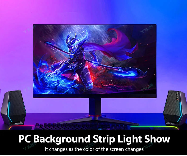 Immersive LED Strips TV PC Background Light RGBIC Dream Color Computer Screen Monitor Color Sync Smart Control Ambient Lamps