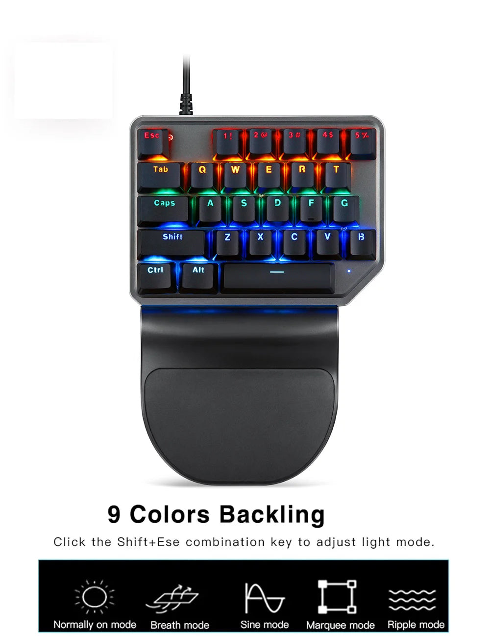 Motospeed K27 Gaming Mechanical Keyboard 27 Keys Wired LED Backlight Single Handed Numpad Computer Keypad Red Switch For Laptop