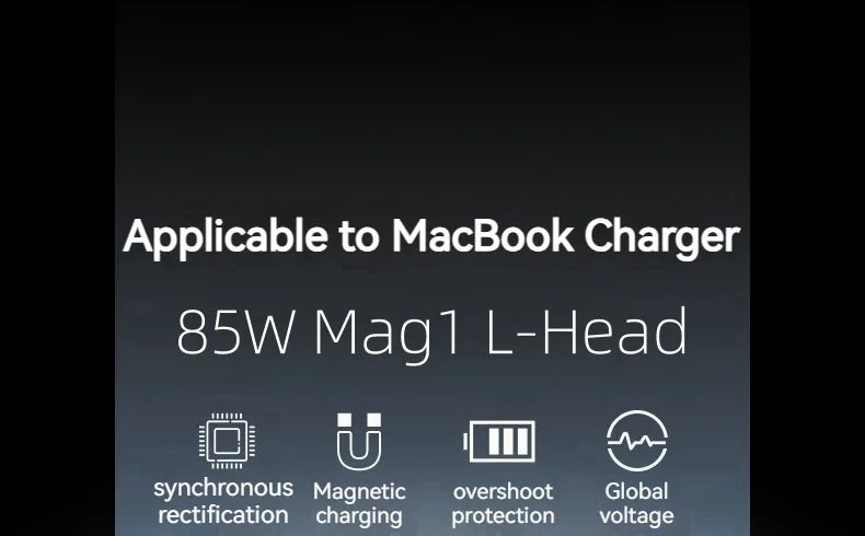 BINGO New 85W Magsafe1-L Magnetic Charging Power Adapter for MacBook Air/Pro Series : A1286 A1297 A1343 A1175 A1222 A1290 etc