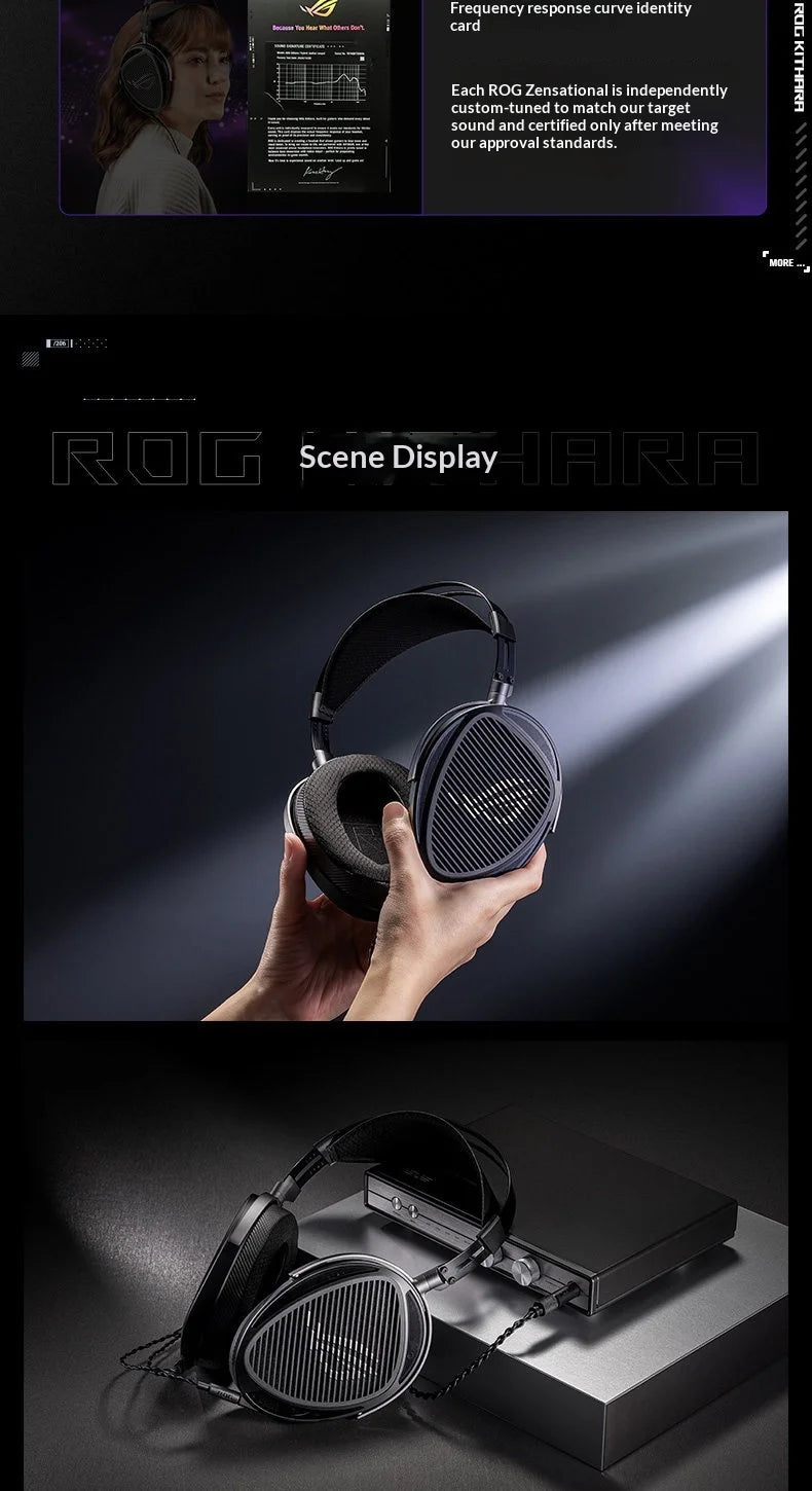 Asus ROG Kithara HIFIMAN Limited Edition Headphones Open Back Over Ear Planar Magnetic Wired Headphones 100mm Diaphragm Unit