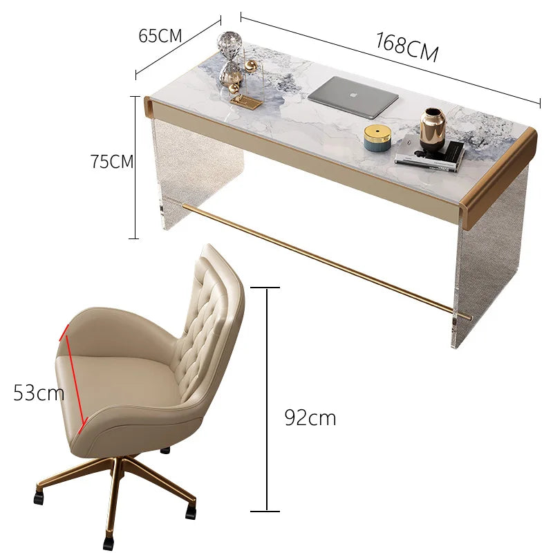 Modern Simple Stone Writing Desk Home Study Acrylic Desk Senior Light Luxury Computer Writing Desk