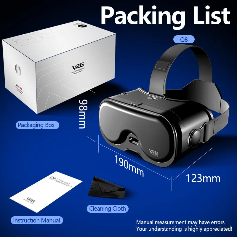 Virtual Reality 3D VR Glasses Devices Headset Helmet Lenses For iPhone Android Smartphone Cell Mobile Viar Video Game Viewer Set
