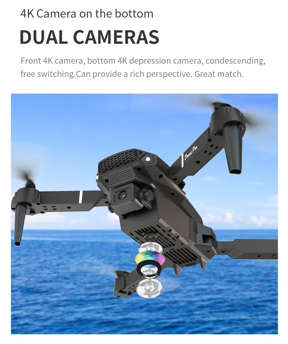 Professional mini remote control drone E88 4K HD aerial camera WiFi FPV foldable quadcopter RC helicopter Children's toy Gift