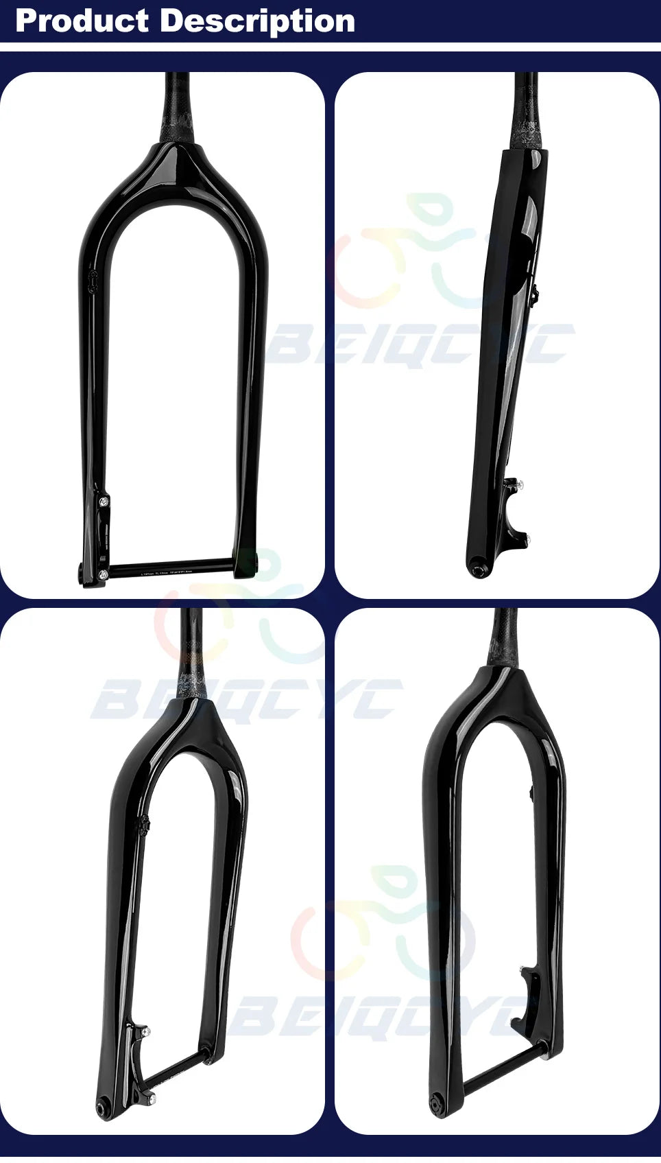 26ER Carbon FAT Bike Fork  Thru Axle 150*15MM Fat bike Snow 5.0 Tire Snow Fork Bicycle Front Fork Rigid